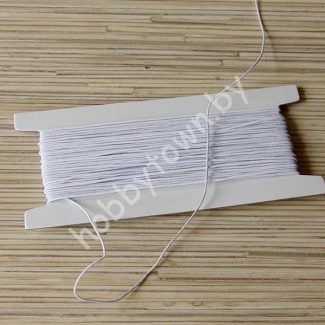 Резинка шляпная эластичная 1 мм (цв.белый) 1 м